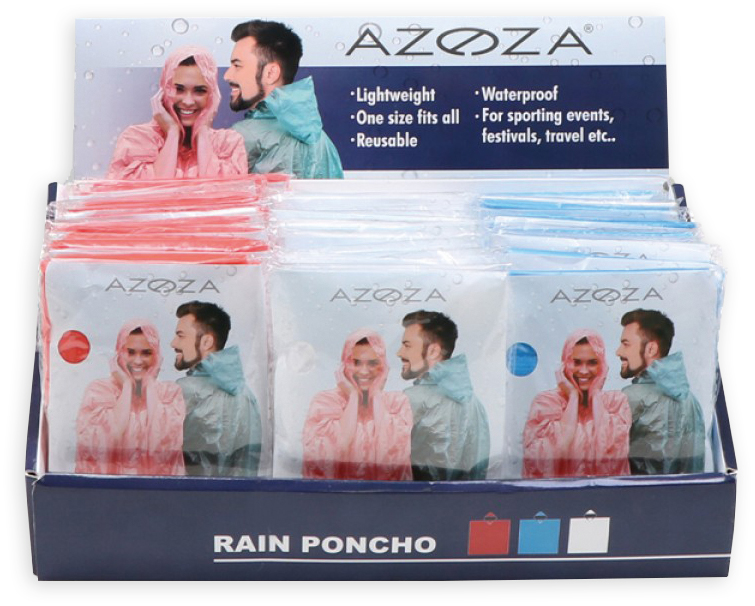 Regen-Poncho im Display