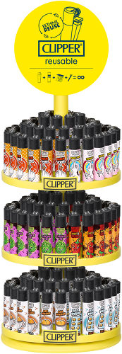 Feuerzeug, Clipper, wiederverwendbar, Butan, Mehrfarbig