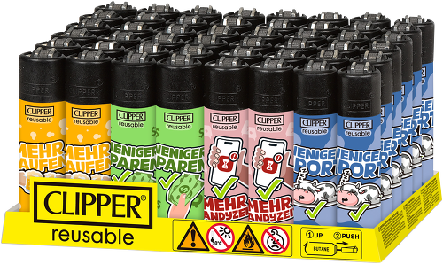 Clipper, wiederverwendbar, Feuerzeug, Anzündgerät, Packung