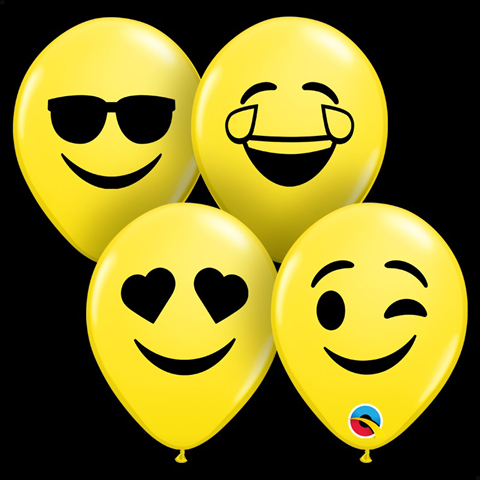 10er-Pack Luftballons "Emoji"