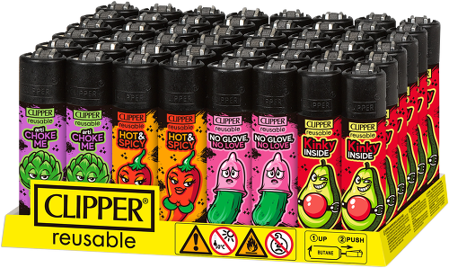 clipper, lighters, wiederverwendbar, butan, fruchtig-prints