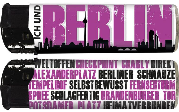B!FLAME Premium+ Motiv-Feuerzeug "Ich und... Berlin"