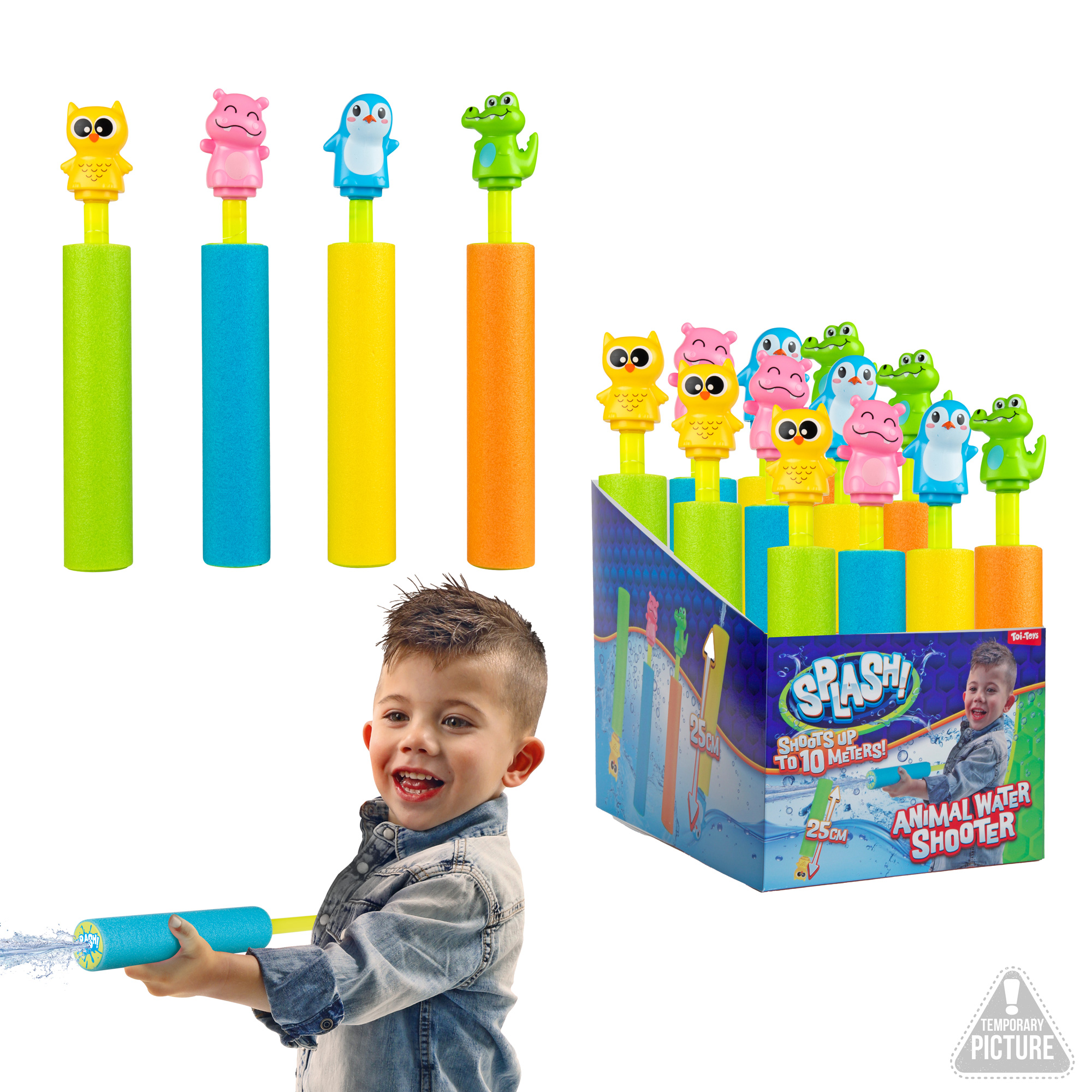 Wasserpistole, Klick-Pistole, Wasser-Shooter, Stäbe mit Tiersymbolen, Spritzspielzeug
