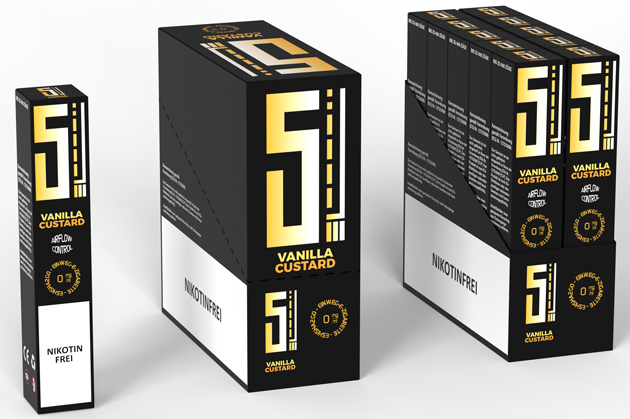 5EL E-Shisha 600 "Vanilla Custard" ohne Nikotin