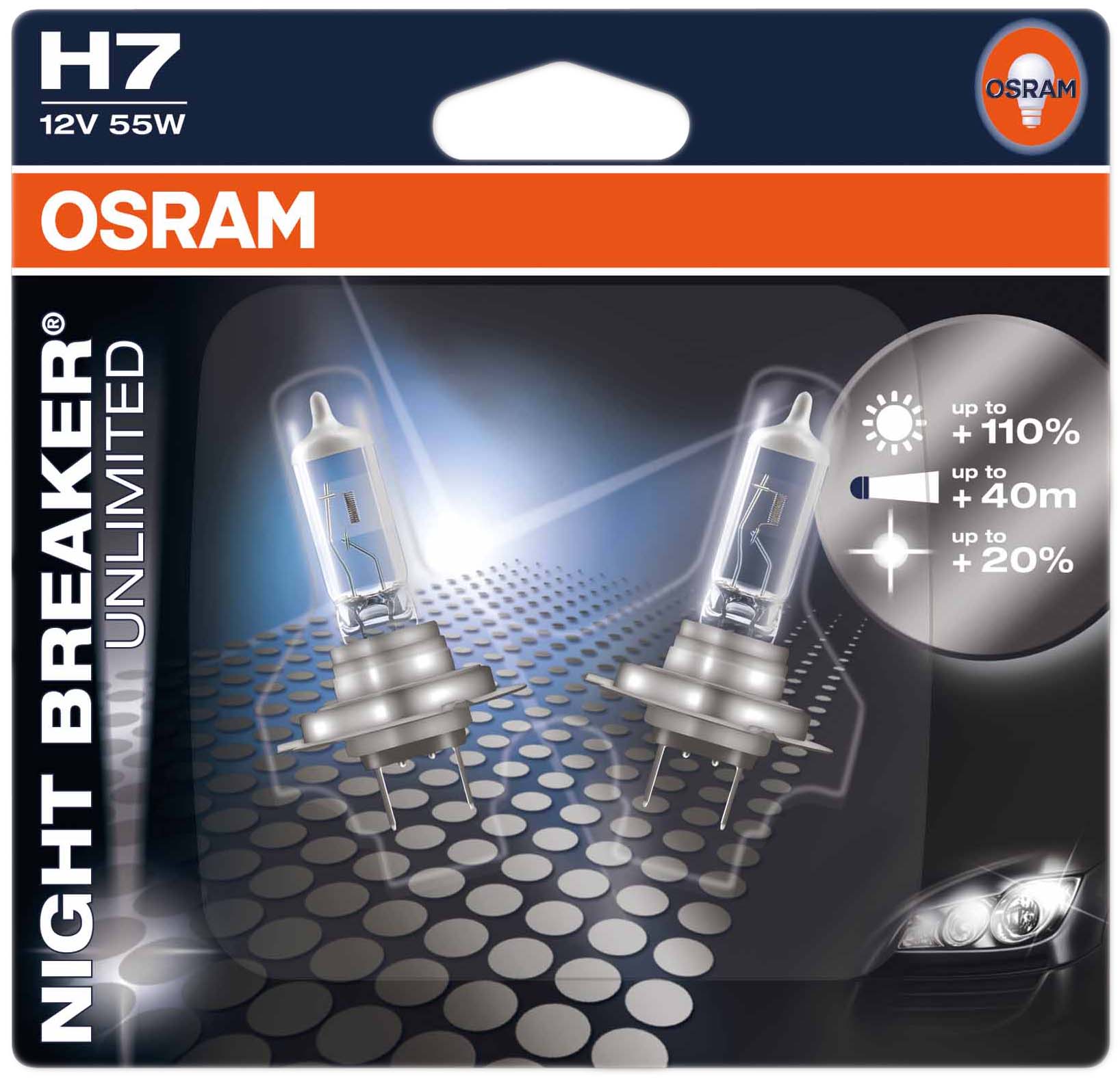 Osram PKW Night Breaker H7, 12V Doppelblister