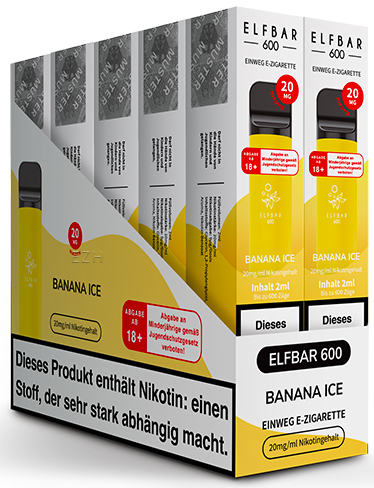 Elfbar 600 "Banana Ice" mit Nikotin