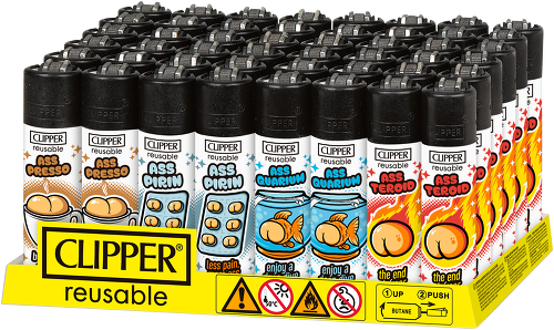 Feuerzeug, Butan, wiederverwendbar, Clipper, sortiment